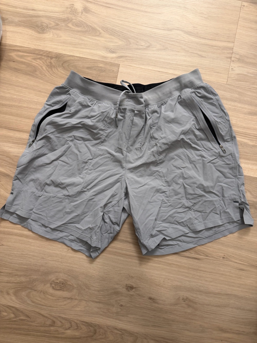 Lululemon Men's Light Gray Performance Shorts - Comfortable Activewear